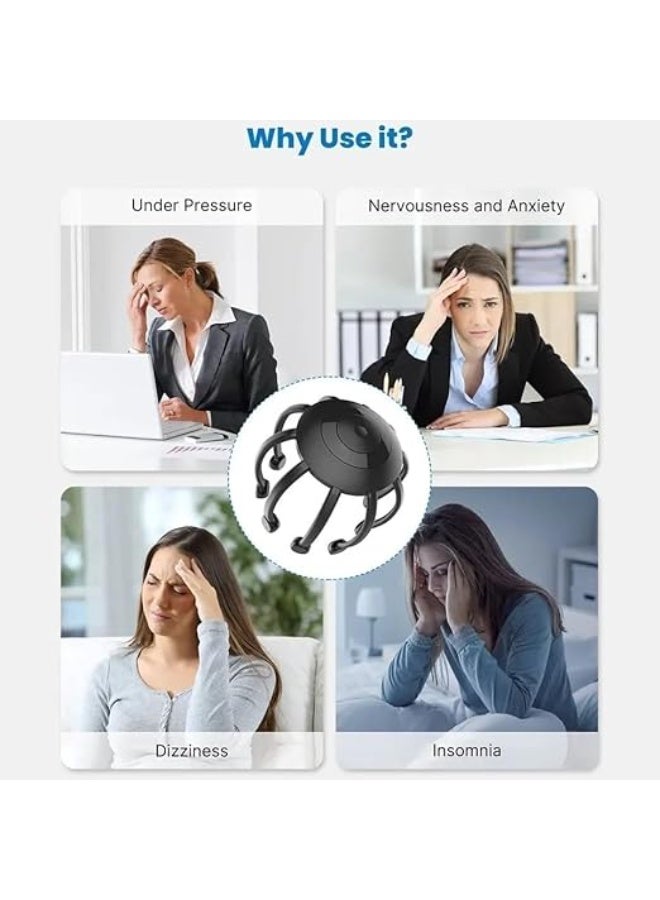 Electric Octopus Scalp Massager - 360 Degree Automatic Hands-Free Design with 3 Vibration Modes for Stress Relief - Image 3